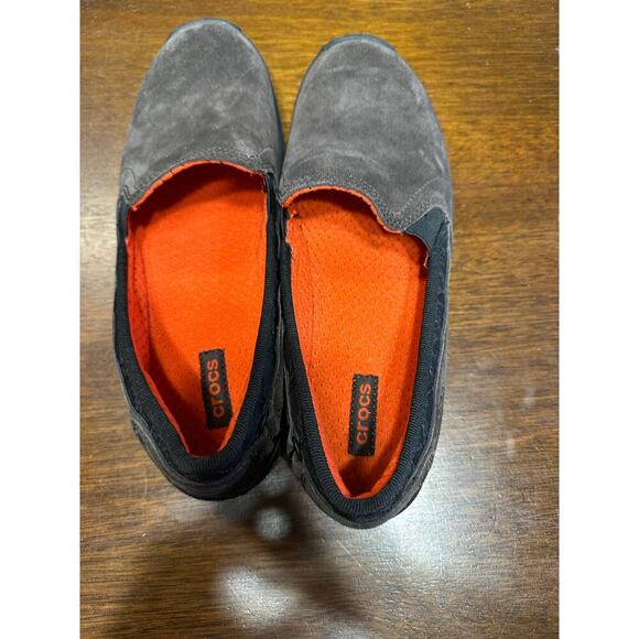 Crocs Suede Anyweather Loafer Slip On Shoe Women 9.5 Brown Neutral Comfort Comfy - Picture 6 of 8